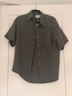 French Mauve KAI BOXY SHIRT - BLACK/WHITE